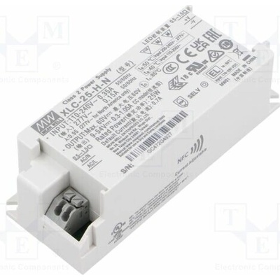 MEAN WELL XLC-25-H-N Napájecí zdroj: spínaný; LED; 25W; 9÷54VDC; 300mA÷1,05A; XLC-25