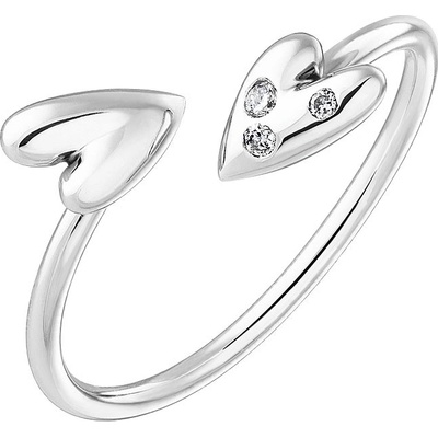 Tiami Prsten z bílého zlata s diamanty Cute Heart Twins RCHTW2232