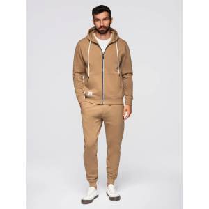 Ombre Clothing Мъжки спортен костюм суитшърт с качулка + панталони jogging - камила V2 Z119 Ombre Clothing Ombre Clothing | Bezhov Oranzhev | МЪЖЕ | S