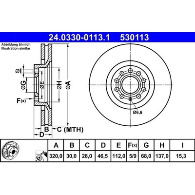 Brzdový kotúč ATE PowerDisc 24.0330-0113.1