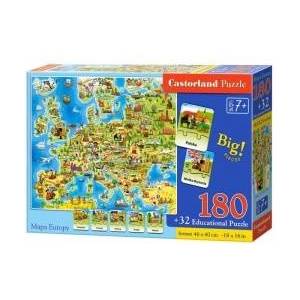 Castorland Puzzle Europe Map 180 ele Quiz CA0036