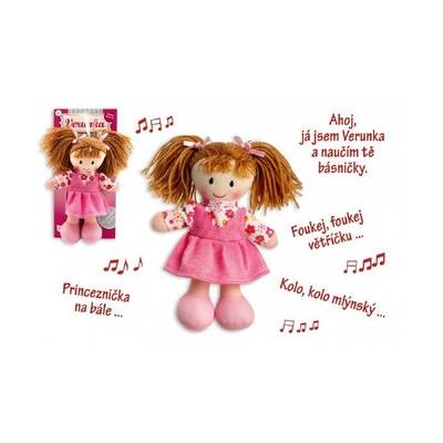 Teddies - Panenka Verunka hadrová plyš 20cm česky mluvící na kartě