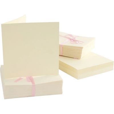 WEST DESIGN West Design 13,5 × 13,5 cm přání a obálky 100 ks (240 g/m2) krémové