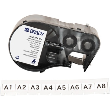 Brady M4C-375-422 / 170730, 9.53 mm x 7.62 m, Полиестер, черен печат / бял фон (170730)