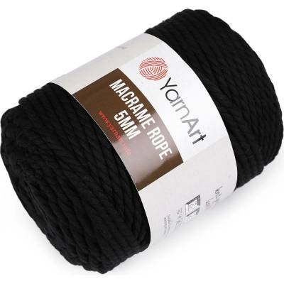 Pletací příze Macrame Rope Ø5 mm 500 g rozčesávací Varianta: 7 (750) černá, Balení: 1 ks
