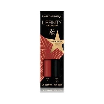 Max Factor Lipfinity Rising Star Collection tekutá rtěnka tmavě červená 2,3 ml