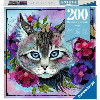 Image 1 of Ravensburger Пъзел Ravensburger от 200 части - Котка в цветя (12960)