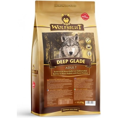 Wolfsblut DEEP GLADE ADULT - Red Deer Meat and Water Buffalo with Sweet Potatoes - храна за кучета БЕЗ ЗЪРНО с Месо от благороден елен, воден бивол и сладки картофи, за средни и едри породи, Германия - 12, 5 кг - WB785148