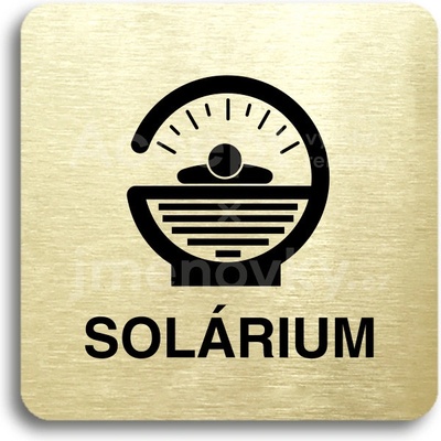 ACCEPT Piktogram solárium IV - zlatá tabulka - černý tisk bez rámečku