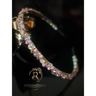 Radi handmade Елегантна диадема с розови кристали и камъни (957)