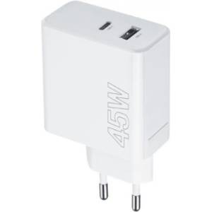 Maxlife Зарядно устройство Maxlife MXTC-07-45AC PD QC, адаптер 45W 1x USB-C 1x USB-A, 220V, Бяло (MXTC-07-45AC)
