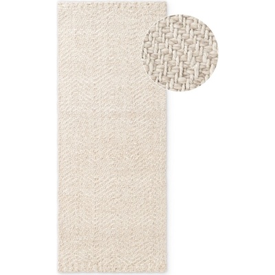 Elle Decoration Ръчно изработена пътека със смес от вълна в цвят слонова кост 80x200 cm Majoli - Elle Decoration (106238-80x200)