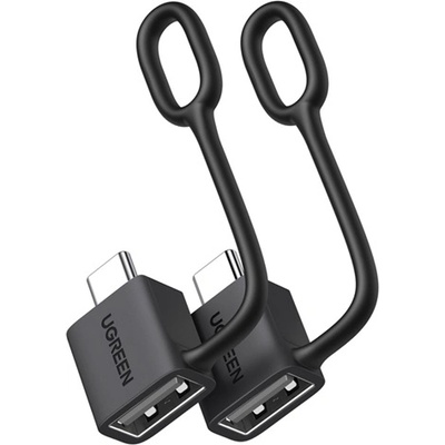 UGREEN адаптер 2бр Type-C - USB гнездо, пренос на данни и зареждане, ЧЕРЕН 65560 (65560)