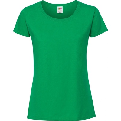 Fruit of the Loom Tričko Lady-Fit Iconic 195 T krátký rukáv dámské COT-16142452000 Zelená kelly