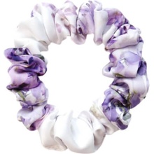 MURU Úzká Saténová Scrunchie gumička - Flower