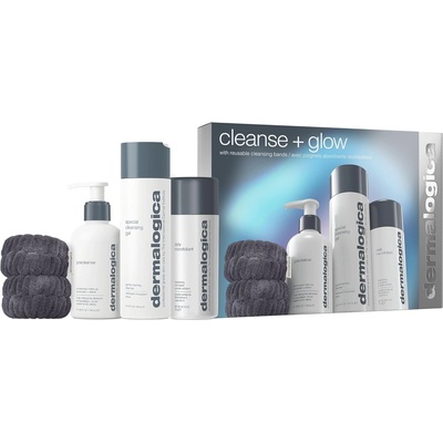 Dermalogica Cleanse + Glow Set Dermalogica: Special почистващ гел за лице 250 ml + Precleanse елиминира замърсяванията масло за лице 150 ml + ежедневен микрофолиант ексфолиращ ексфолираща пудра 74 g