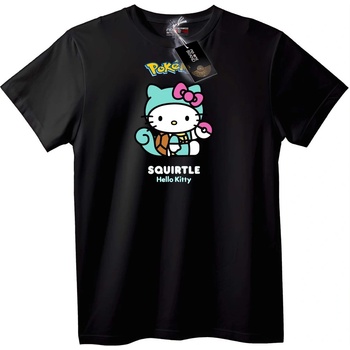 NOONEBRAND Тениска Hello Kitty x Squirtle Pokémon - L, Black