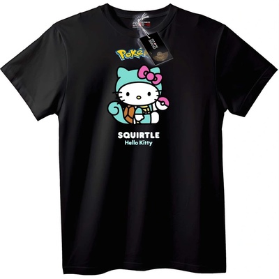 NOONEBRAND Тениска Hello Kitty x Squirtle Pokémon - L, Black