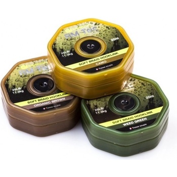 RidgeMonkey šňůra RM-Tec Soft Braid Hooklink 25lbs 20m Organic Brown