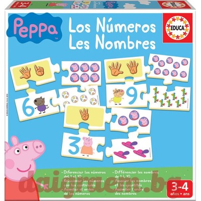 Educa Образователна игра Числата с Пепа Пиг, Peppa Pig, Прасето Пепа, EDUCA 16224 (EDU16224)