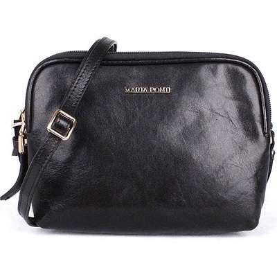 Marta Ponti Tříoddílová luxusní dámská kožená crossbody kabelka A17 černá