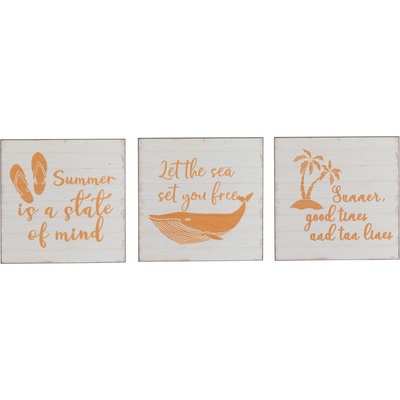 Set 3ks nástěnných dekoračních cedulí Summer - 25*25*1 cm - J-Line by Jolipa