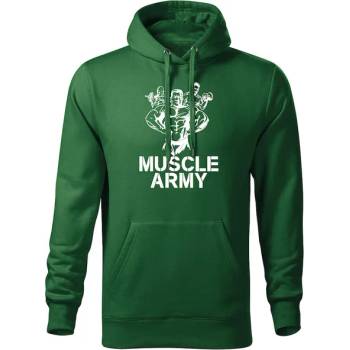 DRAGOWA мъжки суитшърт с качулка Muscle Army Team, зелен, 320г/м2 (5730)