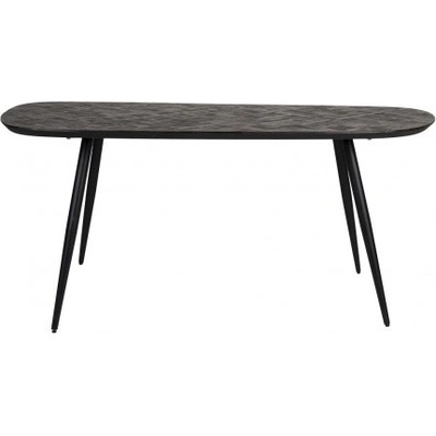 White Label Living Jídelní stůl WEBSTER 118 x 90 cm teak černá 2100169