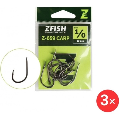 Zfish Carp Hooks Z-659 Velikost 2 3 × 10 ks