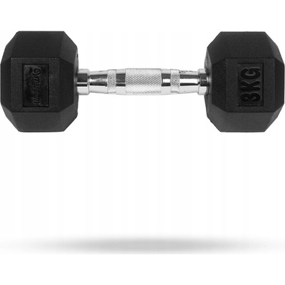 GymBeam Potažené pogumované činky s pevnou váhou 1 x 3 kg