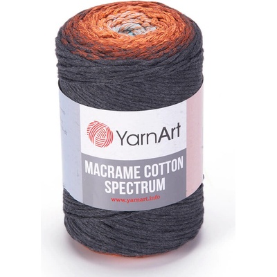 Yarn Art Macrame Cotton Spectrum 1307 oranžová, tmavě šedá