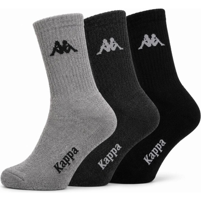 Kappa AUTHENTIC PARFER 3P Detské ponožky Čierna Sivá