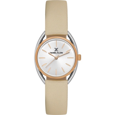 Daniel Klein DK. 1.14181-4 - дамски часовник, кварцов, 28 mm, сив, бежова кожа