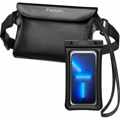 Pouzdro Spigen Aqua Shield WaterProof Floating Case + WaterProof Waist Bag A621 Set černé – Hledejceny.cz