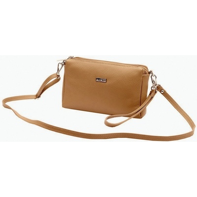 Mia More Tříoddílová malá kožená crossbody kabelka no. 42 hnědá