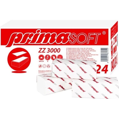 PrimaSoft Z-Z, 2 vrstvy, bílé, 24 x 21 cm, 3000 ks, ALF-010059