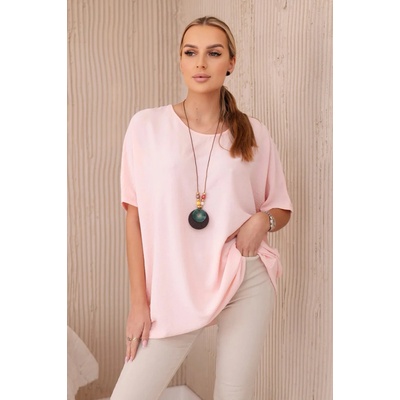 Fashionweek blúzka oversize s príveskom pre moletky K31 jasne ružová