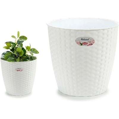 VETRO-PLUS Květník o29 cm Rattan bílý