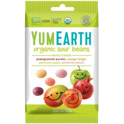YumEarth Gumové kyslé fazuľky BIO 50 g