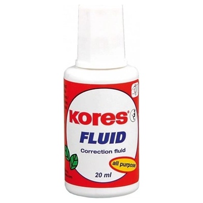 Kores Коректор с четка Kores, ацетонова основа, 20ml, бял (OK20549)