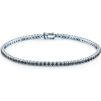 SAVICKI Тенис гривна Luminy 1, 9 мм: бяло злато, черни диаманти