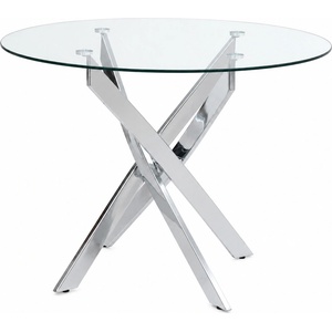 TopMebel Маса Aldo TopMebel с темперирано стъкло и метални крака Ø100x75.5cm
