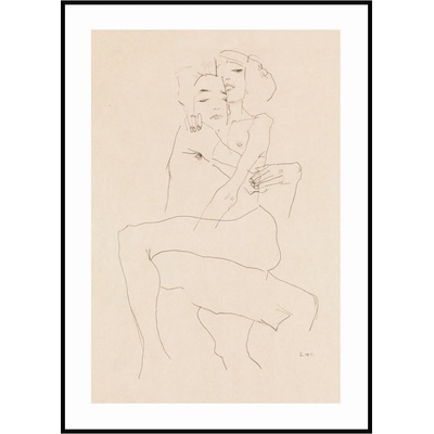 Jen tak z lásky Plakát Egon Schiele - Objímající se nahý pár Rozměr plakátu: 40 x 50 cm