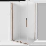 Mexen Velar плъзгаща се душ кабина 120 x 75 cm, мат, розово злато - 871-120-075-31-60 (871-120-075-31-60)