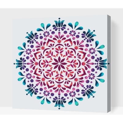 Vymalujsisam.cz Malování podle čísel Mandala 17 Velikost 50 x 50 cm Rámování Na kartonové desce