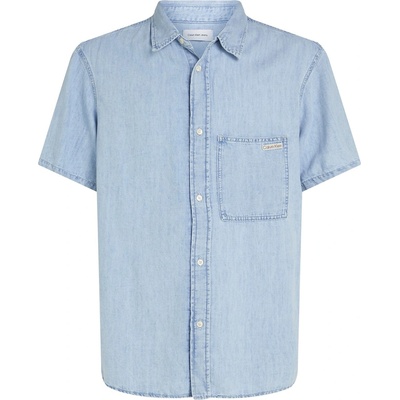Calvin Klein Риза Calvin Klein Jeans Men's Short-Sleeve Plain Shirt - Denim Light