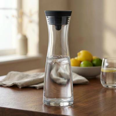 WMF Basic úzká černá skleněná karafa se zátkou 1000 ml