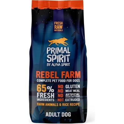 Primal Spirit Dog 65% Rebel Farm kuře ryby 12 kg