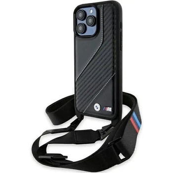 BMW Кейс BMW M Edition Carbon Stripe & Strap за iPhone 15 Pro Max, черен (BMW000792-0)