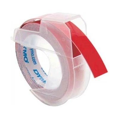 DYMO S0898150 520102, 9mm x 3m, бял печат/червен фон, оригинална лента (520102)